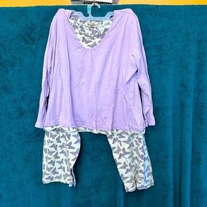 Women’s Plus 3X Seventh Avenue Butterfly 2 Piece Pajama Set